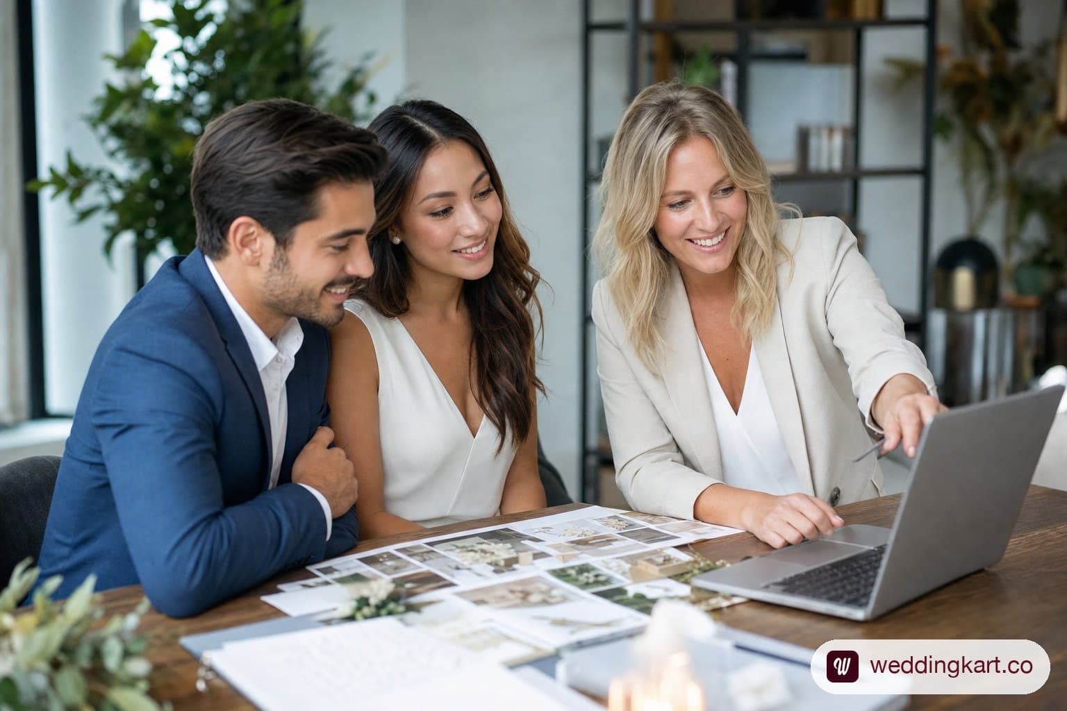 Wedding planner consulting with a couple in New Jersey.