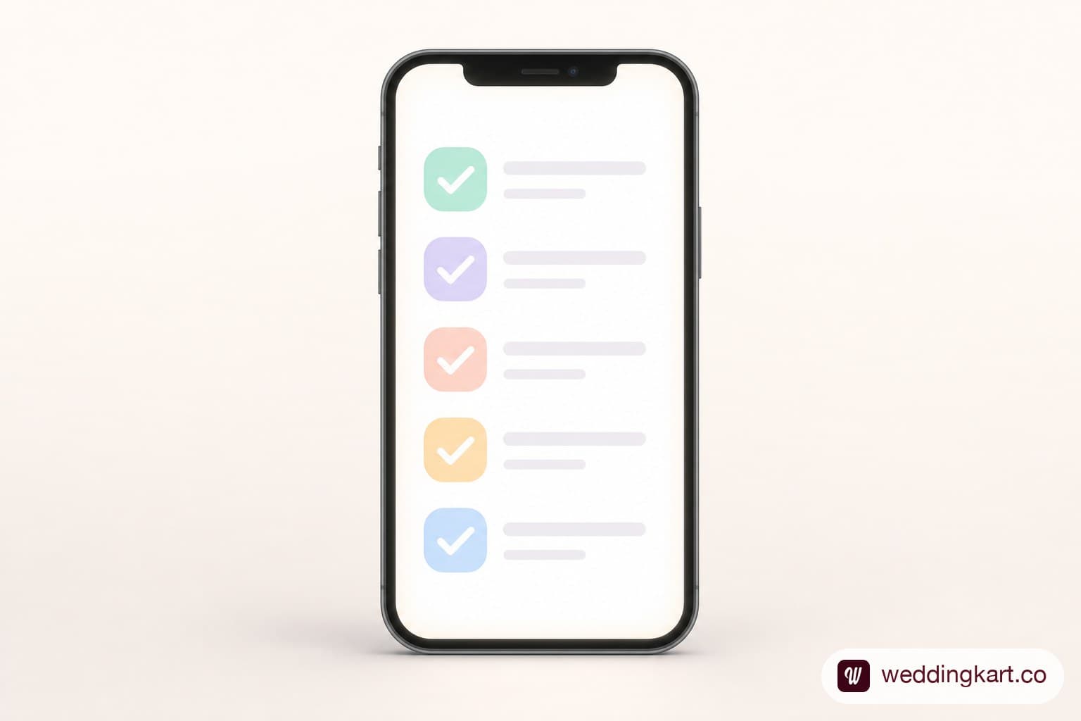 A phone screen showing a simple etiquette checklist with checkmarks next to reply promptly, keep it warm, and give a clear answer